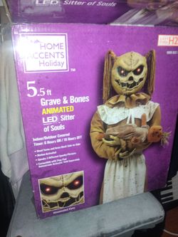 Home Accents Holiday 5.5 ft Animated LED Grave & Bones