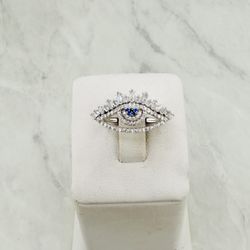 ❤️ 925 Sterling silver ring women evil eye  ❤️ Anillo de mujer ojo turco  ❤️ Tamaño 7 O 8.25 ❤️