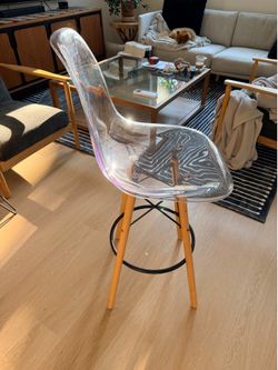 Acrylic & Wood High Top Chairs