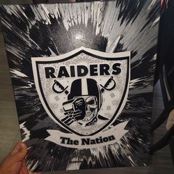 New Raiders spin art canvas 16x20