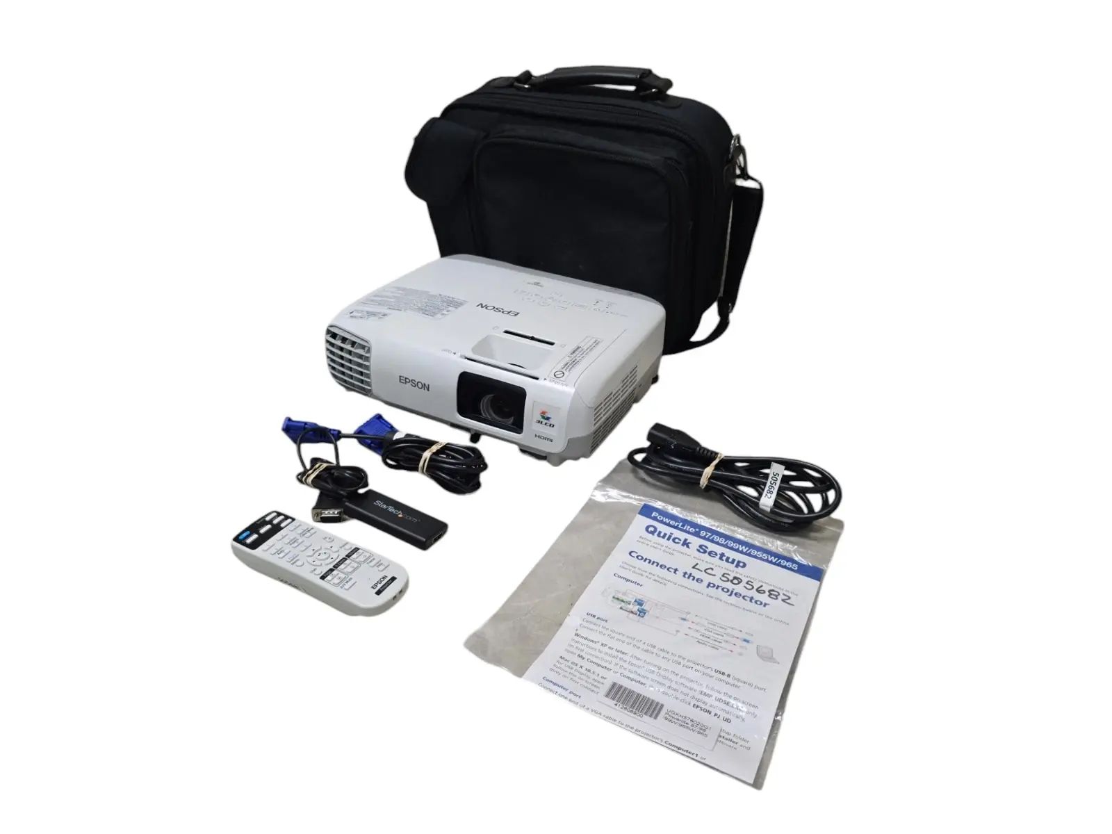 Epson Powerlite 97 H576A XGA 2700 ANSI Lumens Projector 194 Lamp Hours HDMI