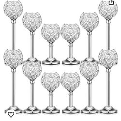 12 Pack Crystal Candle Holders Perfect for Party