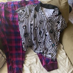 Pants, Pink And Purple Pajama Pants And You Saw The T-Shirt Extra G For Extra Large