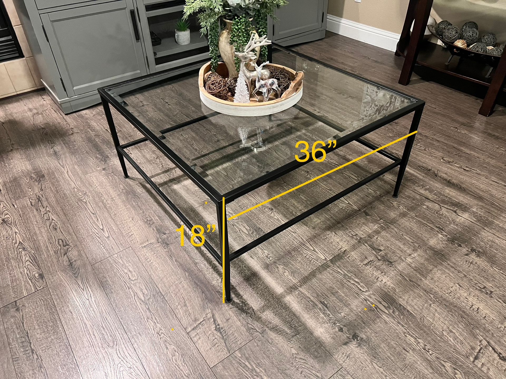 Glass Coffee Table (Black Frame) 