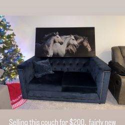 Dark Blue Loveseat For Sale