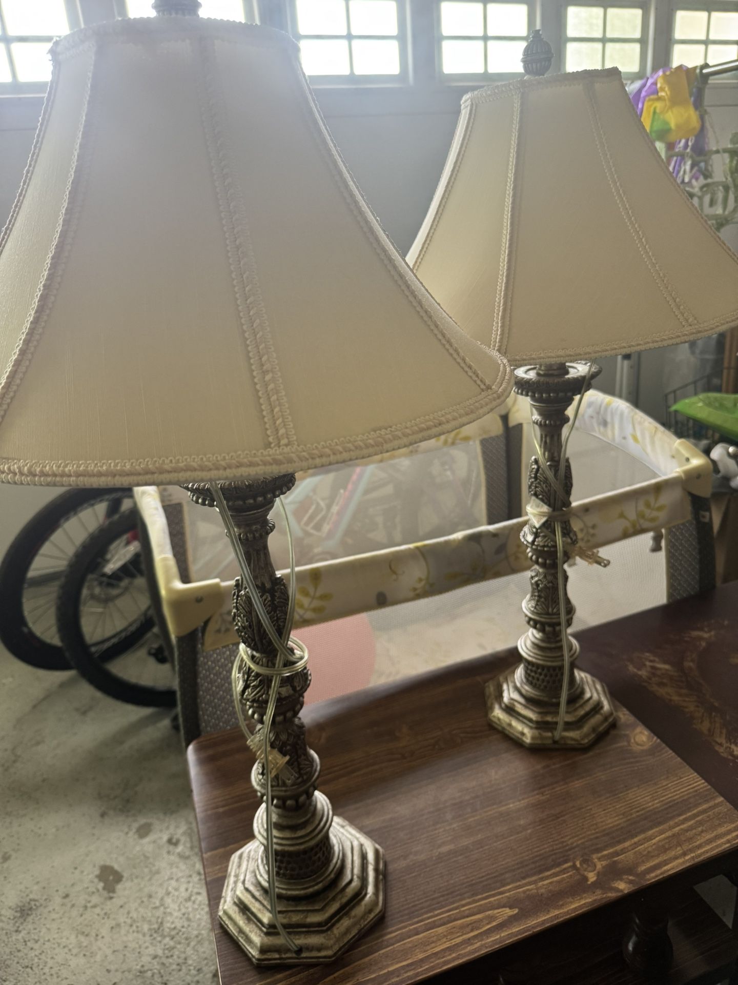 One Pair Antique Table Lamps