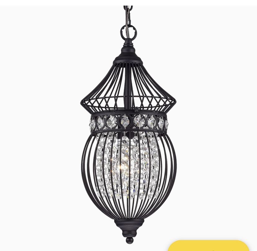 PAPAYA Matte black chandelier (adjustable chain), modern industry crystal hanging lamp, ceiling lamp for kitchen island, hanging lighting for bathroom