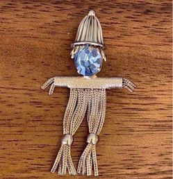 Vintage Scarecrow Brooch Pin