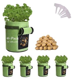 New Potato-Grow-Bags, Potatoes Growing Containers with Handles&Access Flap for Garden,Vegetables,Tomato,Carrot, Onion,Fruits,Plants Planting Bag Plan