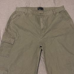 Olive Green Wash Cargo Pants