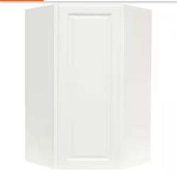 Hampton Bay 24” Corner Wall Kitchen Cabinet, Satin White