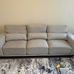 89" Sofa, 3 Seater Couch Sofa for Living Room, Modern Sofa with Deep Seats & Wide Armrests, Comfy Couch with Removable Washable Covers & Linen Fabric