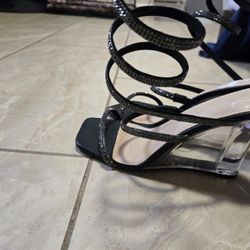 Clear Heels Bedazzled 