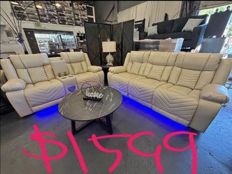 Gorgeous power recliner set with speakers , cup holders and charger