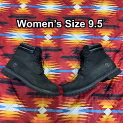 Timberland Waterville 6” Double Collar Black Women's 9.5 Boots A15QY Waterproof