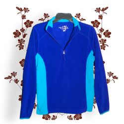 Made For Life Blue/Turquoise Active Wear Sweatshirt Wm L