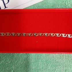 Hugs & Kisses Ankle Bracelet 14k Gold 5.3g