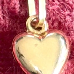 14K Yellow Gold Puffed Heart Pendant-New!