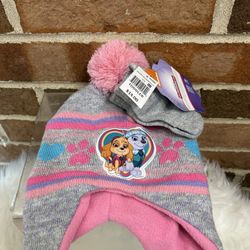 Paw patrol hat and mitten set