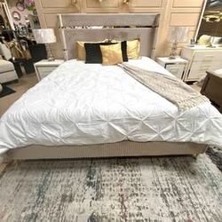 New New New!!! 4 pc Upholstered E-King Bedroom Set!!!