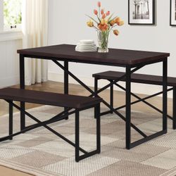 Brand New Rustic Dining Set With 2 Bench