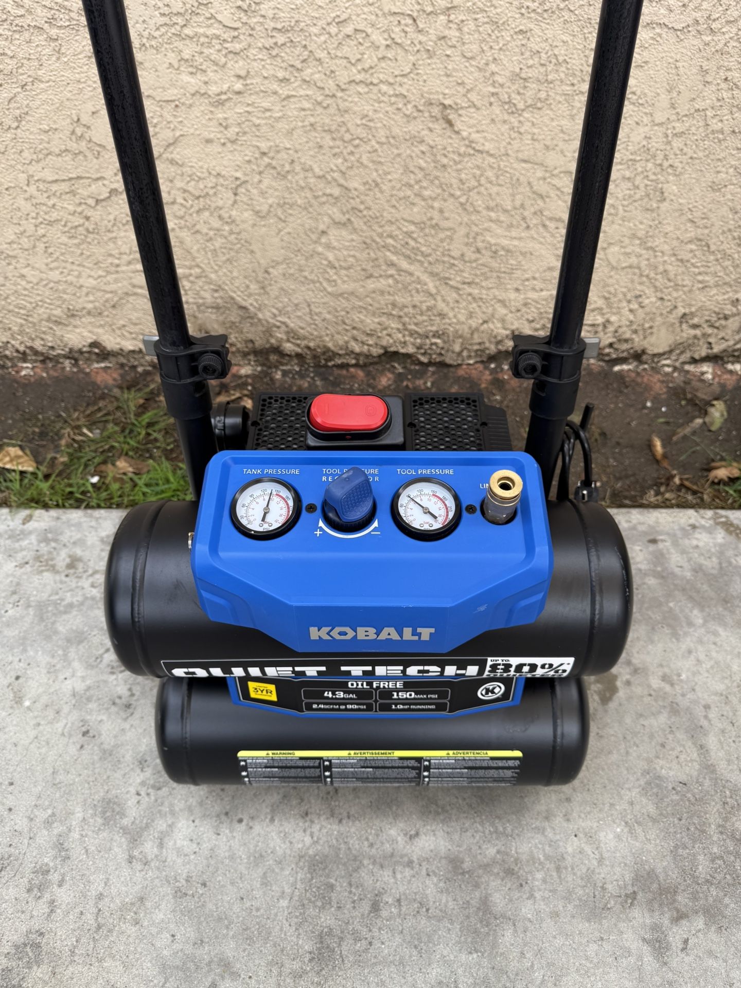 Kobalt QUIET TECH 4.3-Gallon Portable Electric 150 PSI Twin stack Air Compressor