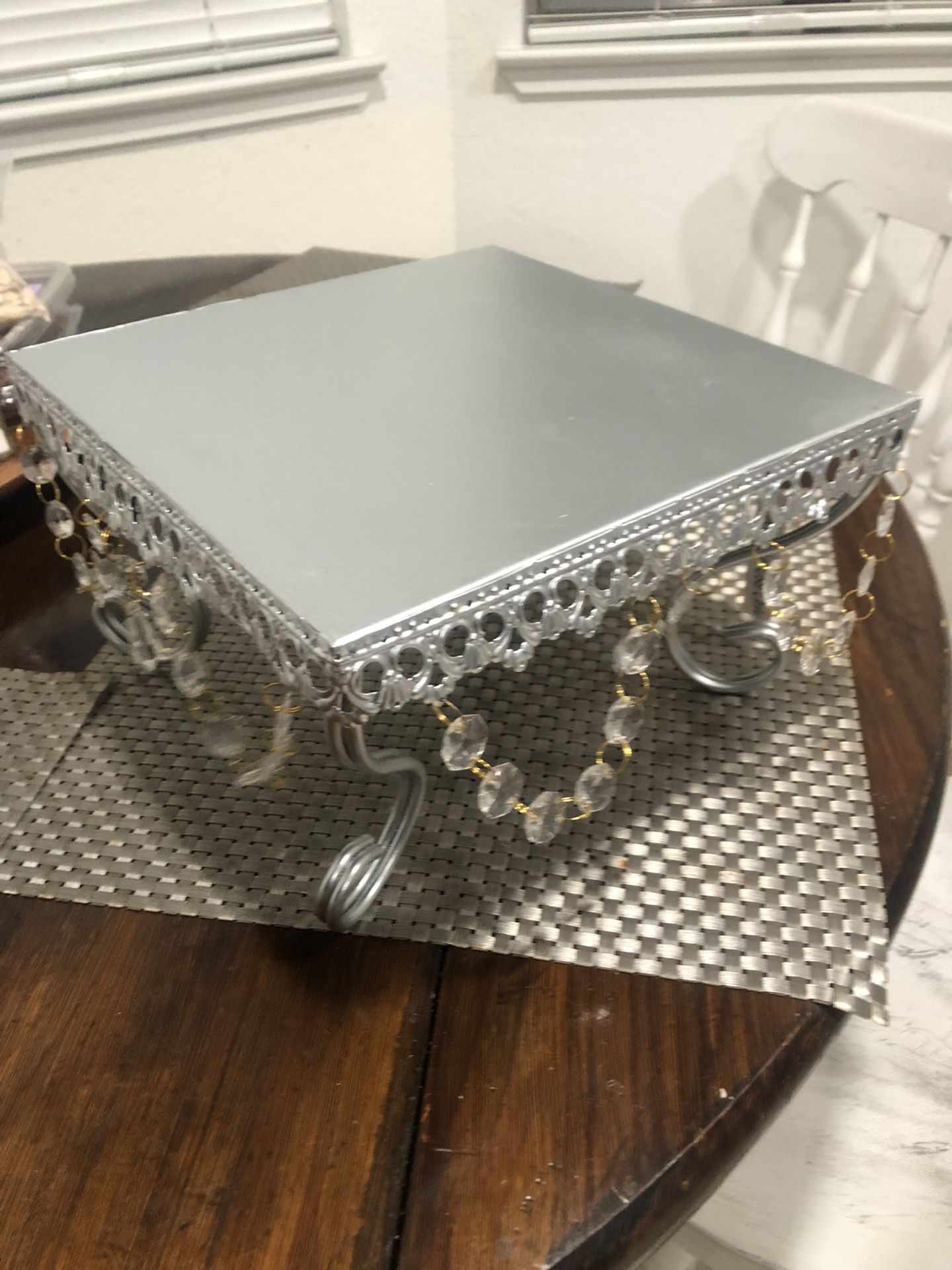 Cake Stand 12”x12 Silver