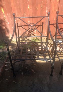 Two Metal steel chairs powder coated black color