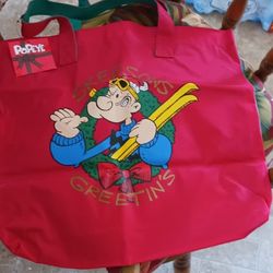 RARE 1994 POPEYE CHRISTMAS VINYL BAG