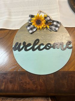 Handmade welcome door hanger