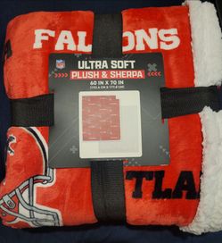 NFL blanket... Football sports team Atlanta Falcons. Ultra soft sherpa