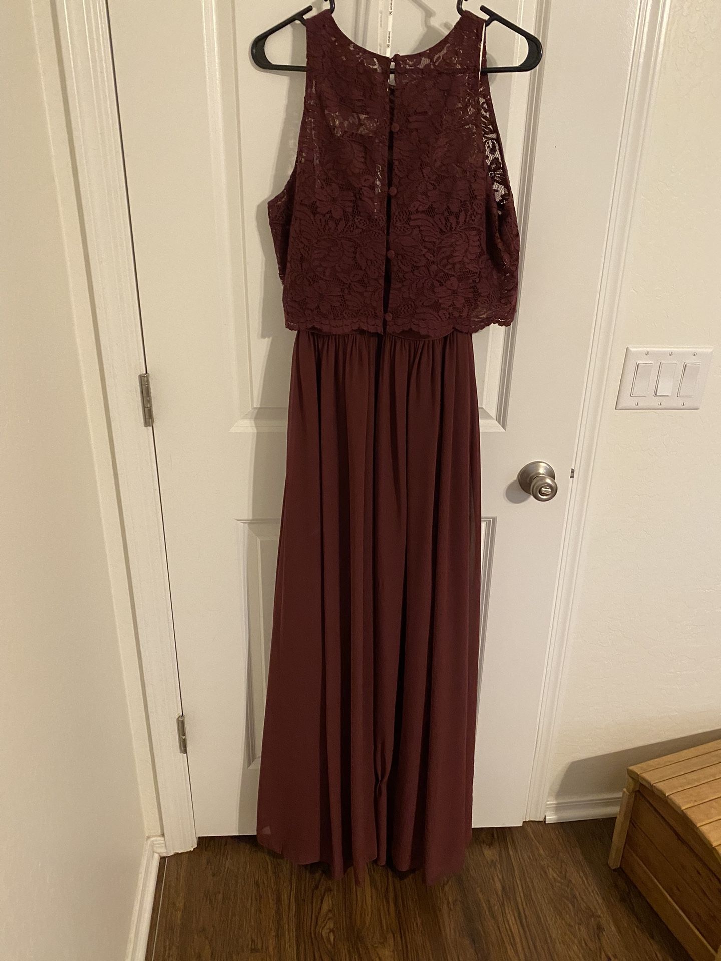 Bridesmaids Dress; Maroon Lace