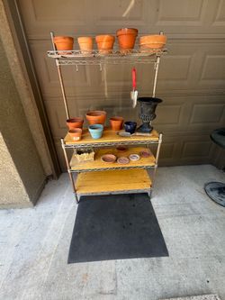 Plant stand with pots