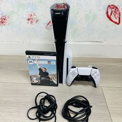 PlayStation 5 Slim - 1 TB Disc Version , Bonus 1 Game Madden 23 ( Used Very New )