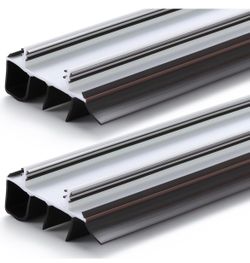 Briwooody 2 Pack 36" Replacement Door Sweep Hardware Double Bubble Kerf Door Sweep Door Bottom with Vinyl Fins Weather Stripping Door Seal for Bottom 