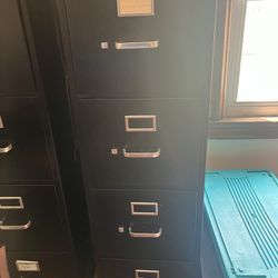 4-drawer Black Metal Filing Cabinet