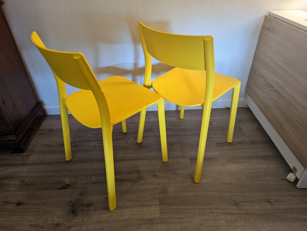 Janinge Chair Ikea Chair With Armrest Two Yellow IKEA JANINGE Chairs