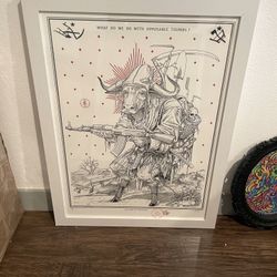 Ravi Zupa “opposable Thumbs” Print 18” X 24” Signed And Numbered - Framed 