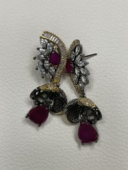 Pakistani Beaded Embellished Jhumki Earrings 
