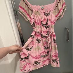 Pink Floral Bow Dress