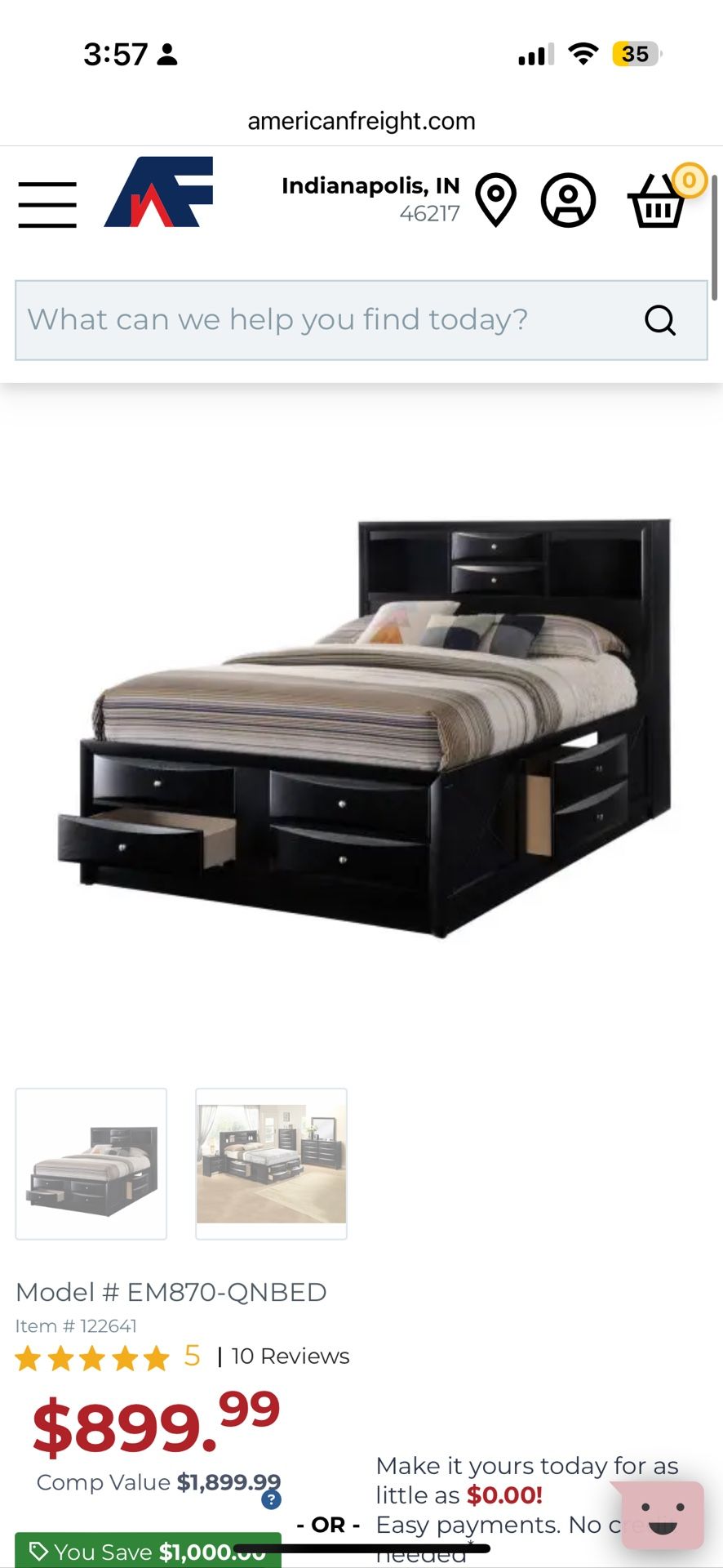 Queen Bed With Storage Headboard And Drawers (mattress Not Included)