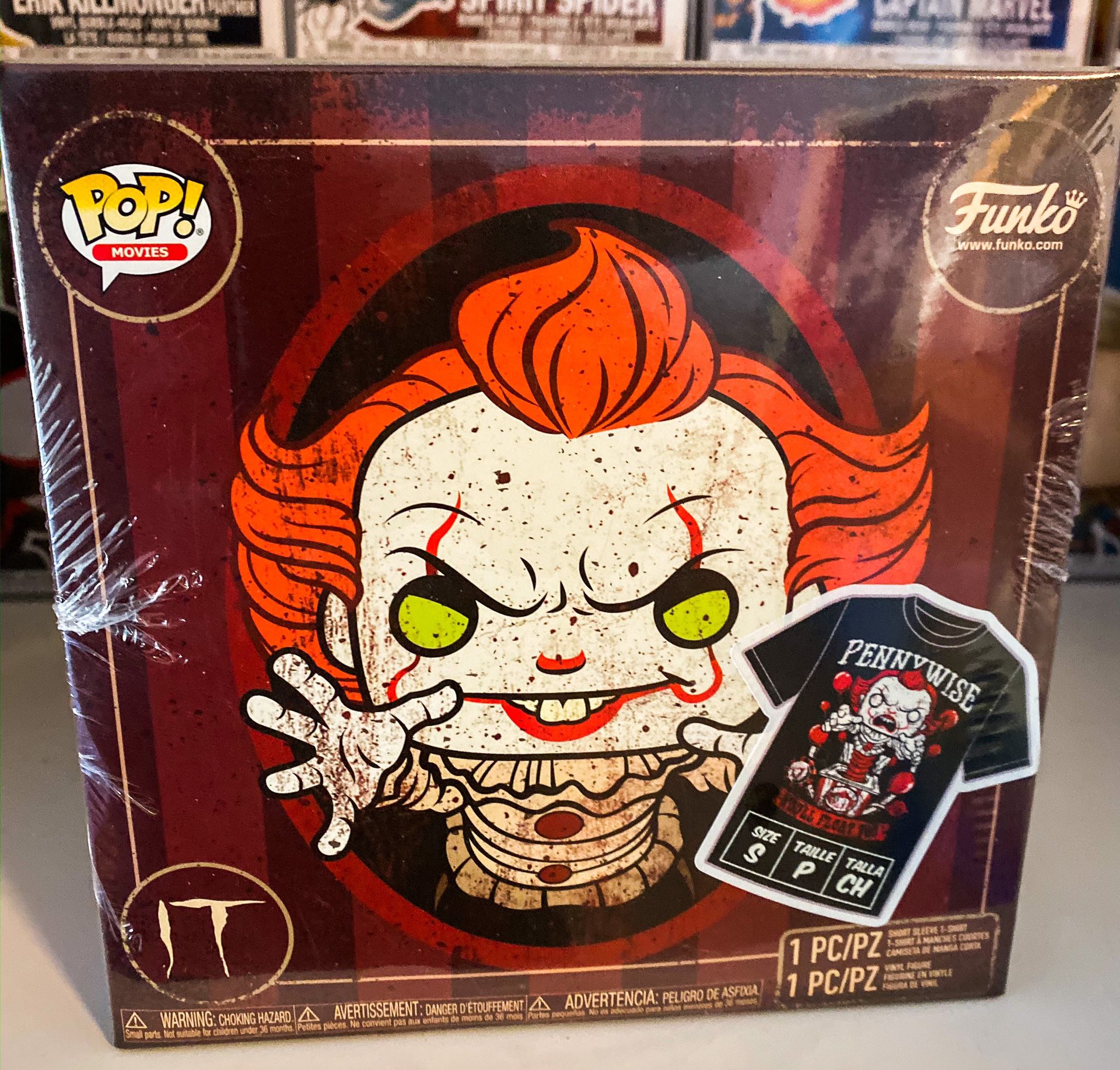 Funko Pop Pennywise (Metallic) POP and Tee “Small” Box
