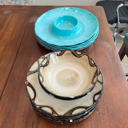 Decorative Serving Plates & Bowl Set – Great Condition