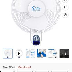 Simple Deluxe 16 inch 3 Speed Wall Mount Fan