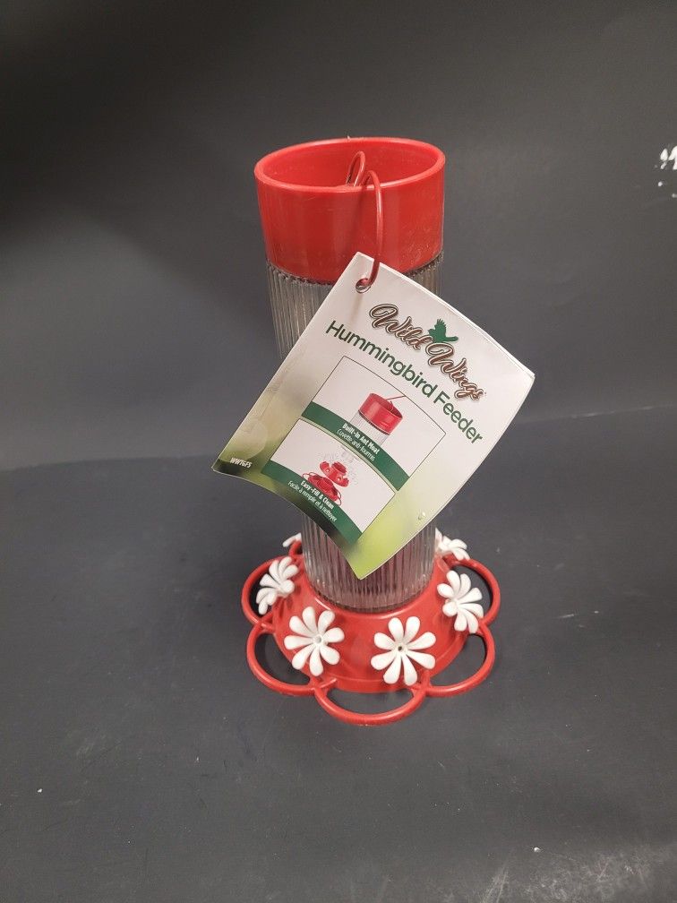 Wild Wings Ribed Glass Hummingbird Feeder