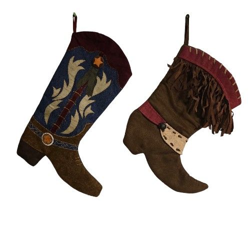 Cowboy boots western christmas stockings his and hers