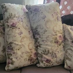 Large Floral Pillows ...Purple 