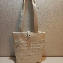 Stylish Small  Tote Bag-Ivory/Whiite/Cream Color (10 by 10 inch) fabric handmade bag 