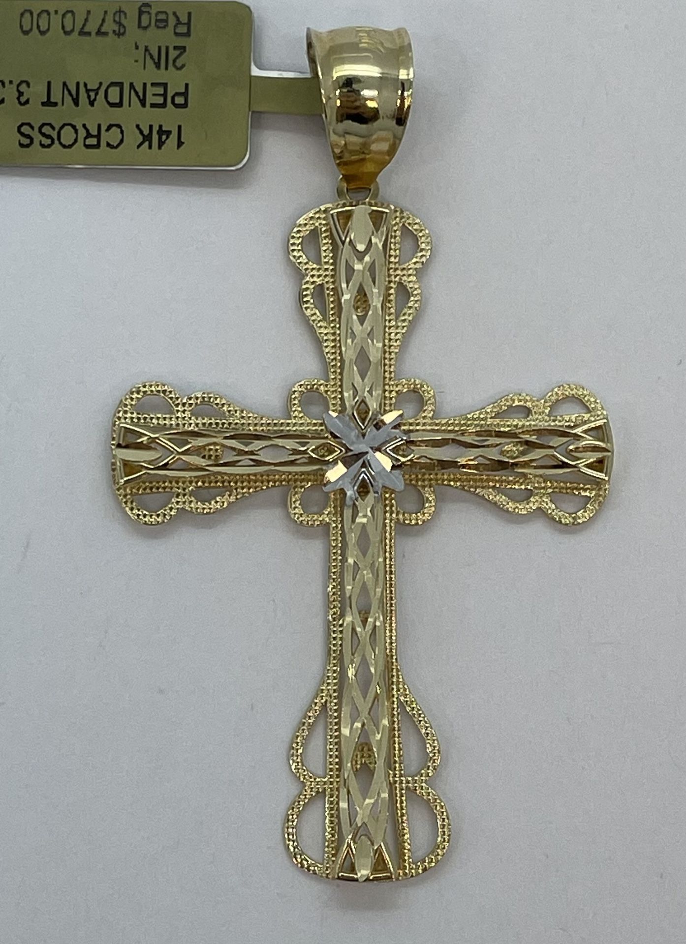 14K Gold Cross Pendant.