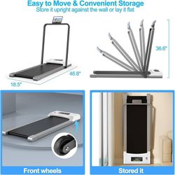 Forauzon Under Desk Treadmill 2 in 1 Walking Pad Desk Treadmill